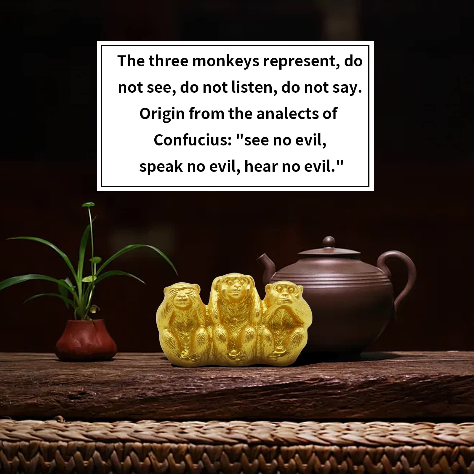 【鑑賞　岩山に猿　置物　美術工芸　水晶玉　猿金色】◆家宝に！　インテリア　見栄え 鑑賞 岩山に猿 置物 美術工芸 水晶玉 猿金色】◇家宝に